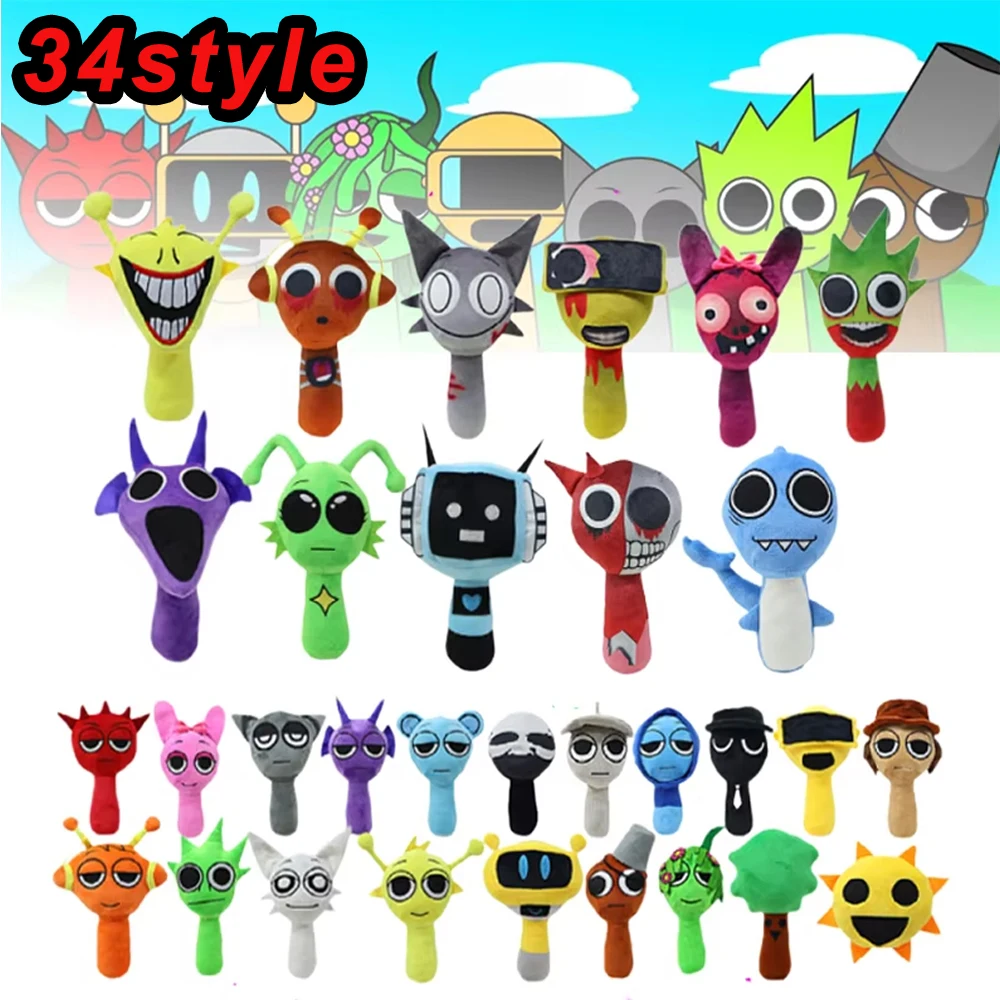 34styles Sprunki Plush Toys Sprunki Incredibox Plush Doll Sprunki Game Cartoon Kids Birthday Gifts Stuffed Dolls Christmas Gift