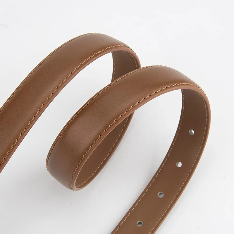 New retro high-grade silver buckle women's belt, genuine leather design, simple waist belt with jeans