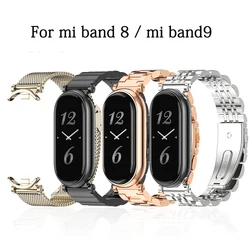Metal strap for xiaomi mi Band 9 stainless steel watchband for mi Band 8 smart watch bracelet accessoriesMI9