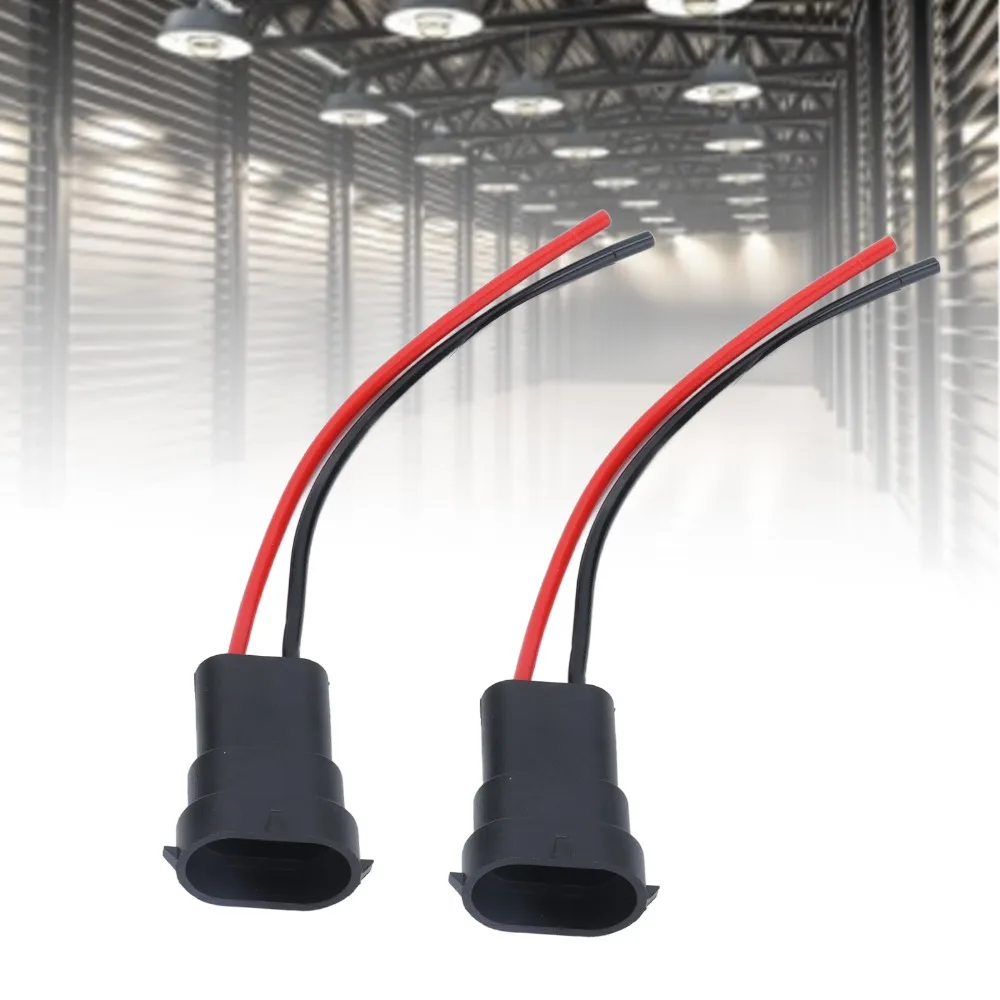 2 Pcs Vehicle Upgrade H11 H8 880 881 Male Adapter Copper Wiring Waterproof Adapter Universal Fit Plug Connector Headlight Bulb