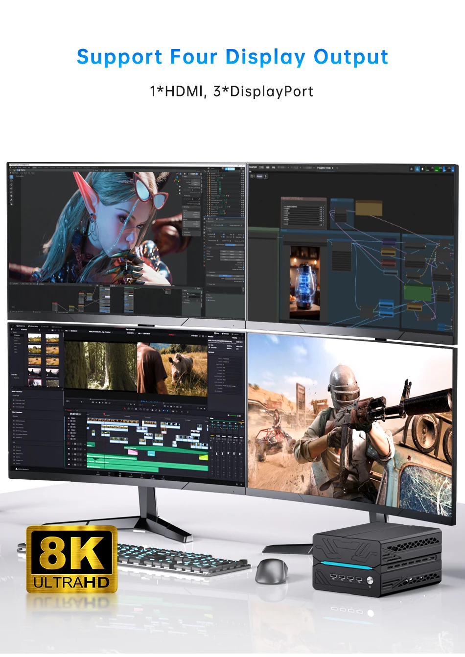 MSECORE Gaming Mini PC Intel Core I9-14900F RTX 5060 Ti 16G Dedicated Card Win11 DDR5 NVMe SSD WiFi6E BT5.3 8K Desktop Computer