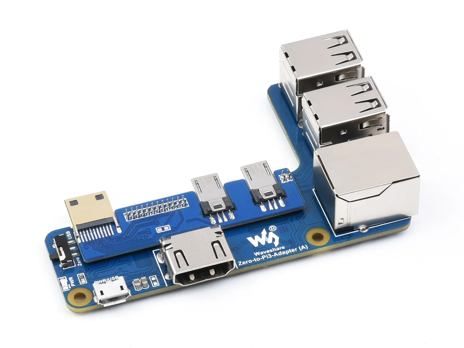 Picture 3: Waveshare Raspberry Pi Zero To 3B Adapter, Alternative Solution For Raspberry Pi 3 Model B/B+ 10 / 100 M Adaptive
