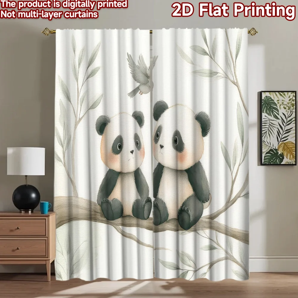 

1pc 2D flat Photography Backdrop Photography Backdrop Cute Pandas on Branch 100% Polyester Festive Holiday Perfect for Suitable
