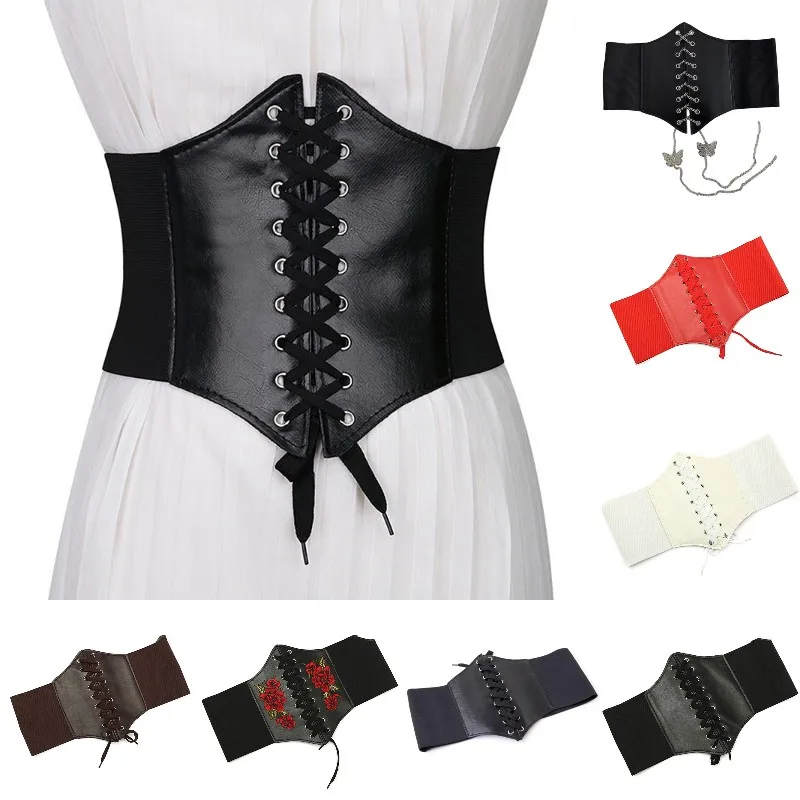 

2022 Fashion Chain Corset Women Bandage Waist Trainer Body Shaper Sexy Bustier Underbust Slimming Waist Belt Cincher