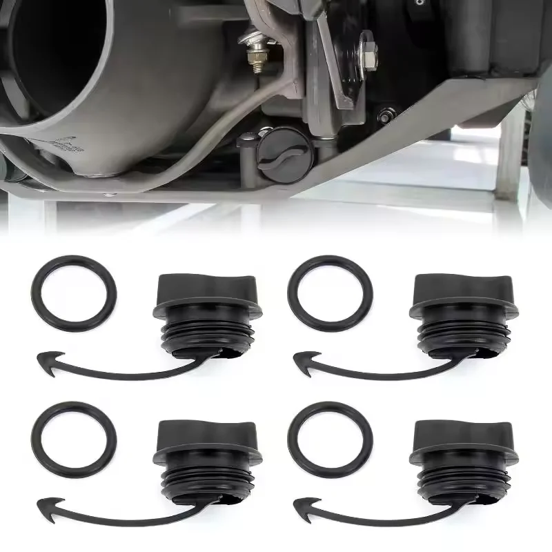 4PCS Black Drain Plugs and O-rings Compatible with SeaDoo Spark RXT GTS GTI GTX Wake 292001352 292001320 292002024 Replacement