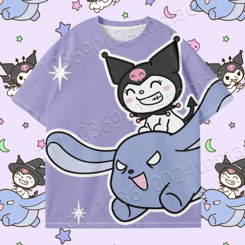 

2025 Limited-Time Kuromi 3D Shirt MINISO All-Inclusive 100cm-160cm S-5XL Quick Drying and Breathable