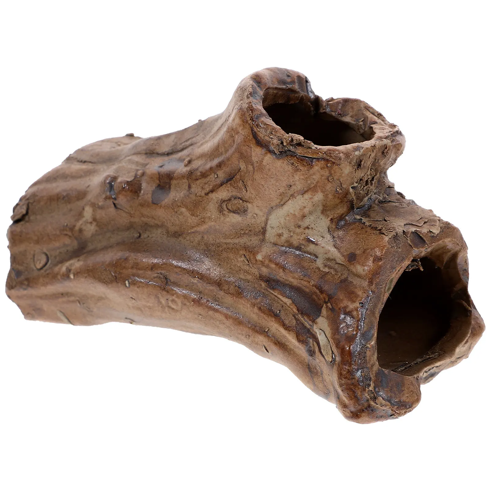 

Керамическое гнездо-укрытие для рептилий в форме гнилой деревянной коры, глиняное гнездо для разведения, декоративное укрытие с отверстием для побега для рыб и креветок