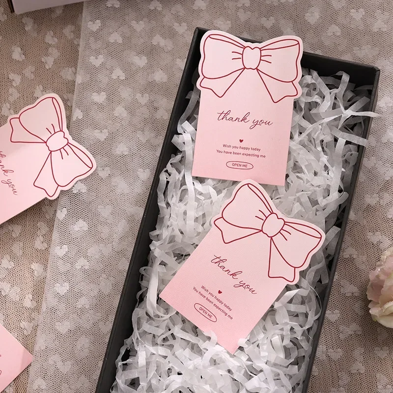 20Pcs INS Lovely Pink Bow Thank You Sealing Sticker Gift or Goods Packaging Box Express Carton Bubble Mailer Seal Label Sticker