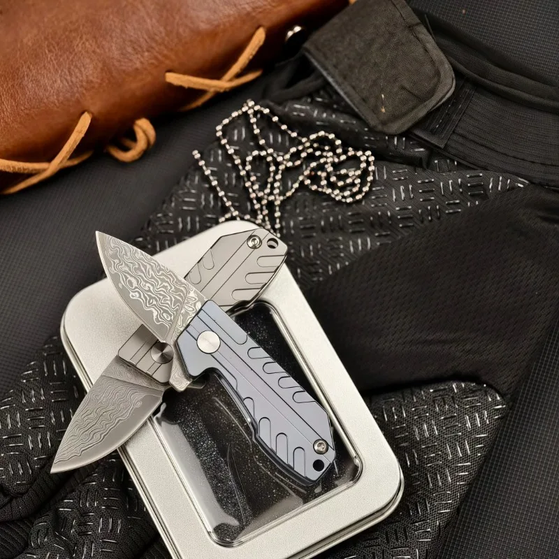 

MINI Folding Pocket Outdoor Camping Hiking Fishing Survival Knife Hunting Damascus Blade Portable Utility Fruit Knives EDC Tools