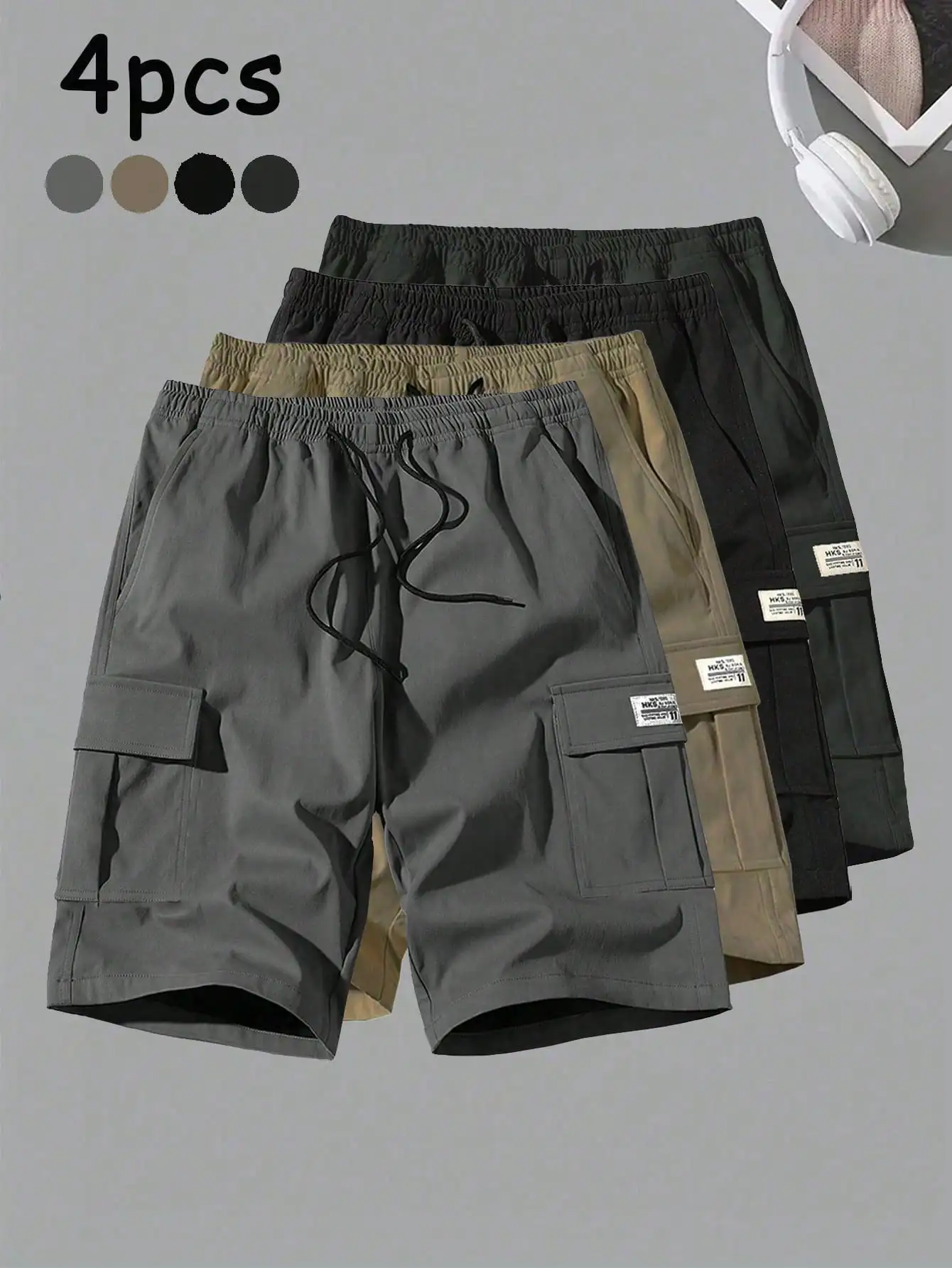 

Мужские повседневные дышащие шорты-карго, 4 шт., летние уличные шорты-бермуды
