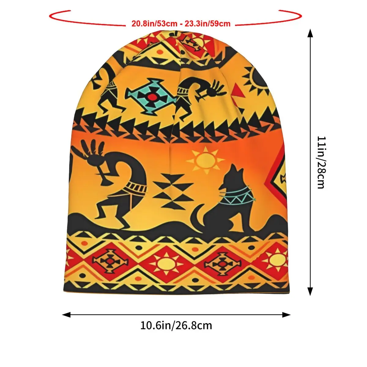 Southwestern Aztec Kokopelli Beanies Caps Fashion Bonnet Unisex Soft Hats