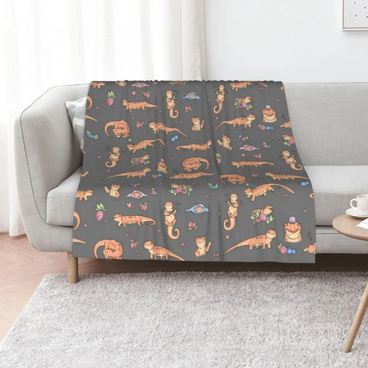 Dragons and berries Throw Blanket Bed Personalized Gift Moving Bed linens Loose For Sofa Thin Blankets