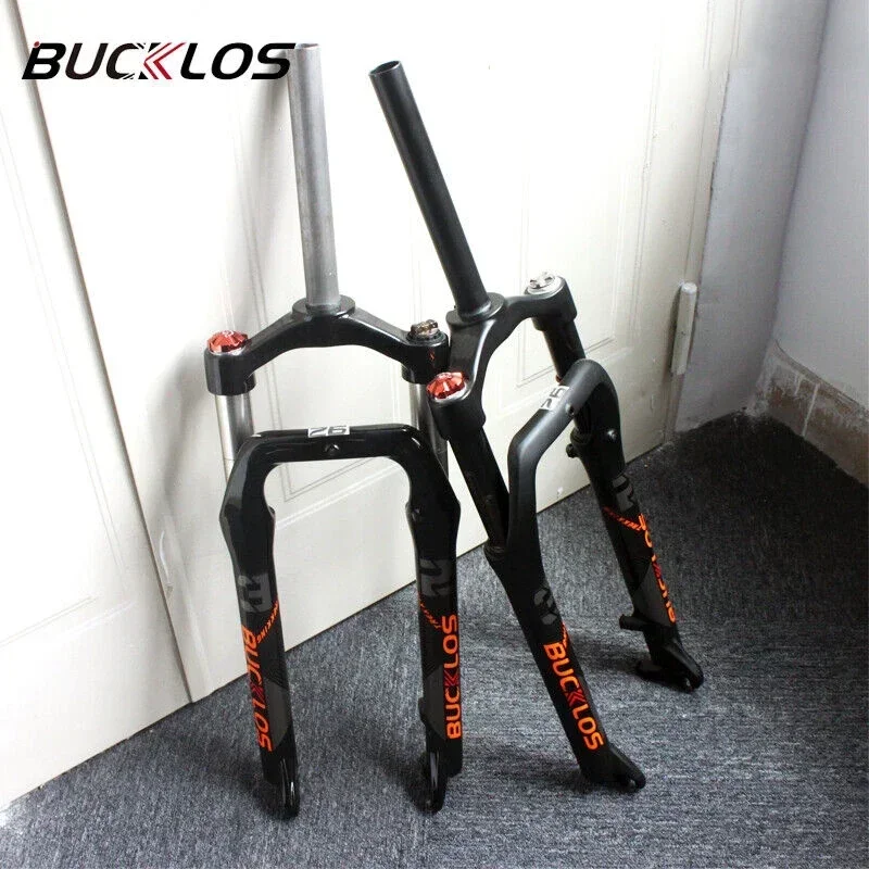 

BUCKLOS 26*4.0" Fat Fork Snow Bike Suspension Fork Travel 135mm 26inch Mountain Bicycle Forks 9mm QR for Disc Brake 4.0" Tire