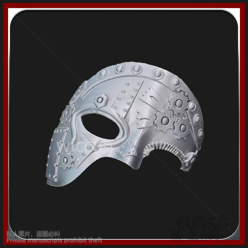 أنيمي الميكانيكية والعتاد ثلاثية الأبعاد حمض البوليلاكتيك الدعائم قناع الرعب تأثيري حلي Steampunk الشرير بدلة تنكرية نصف الوجه مخصصة