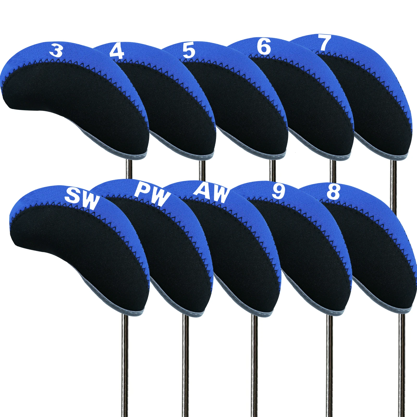 Golf Iron Head Covers 10pcs Set Putter Headcover Protector, Lightweight Durable Portable Universal Irons Clubs