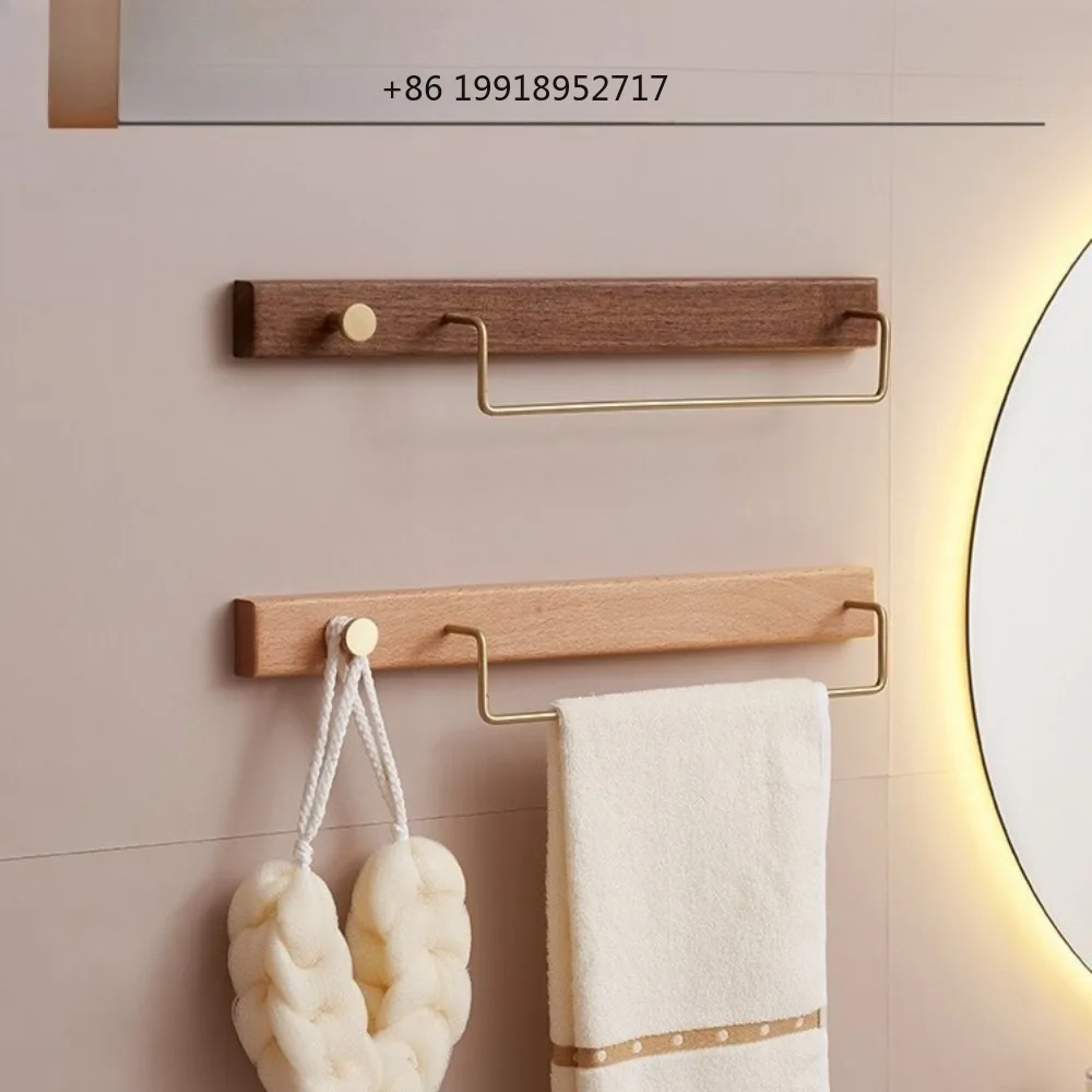 Toilet towel rack, no punching, simple single bar on the bathroom wall, bath towel rack, towel drying rack