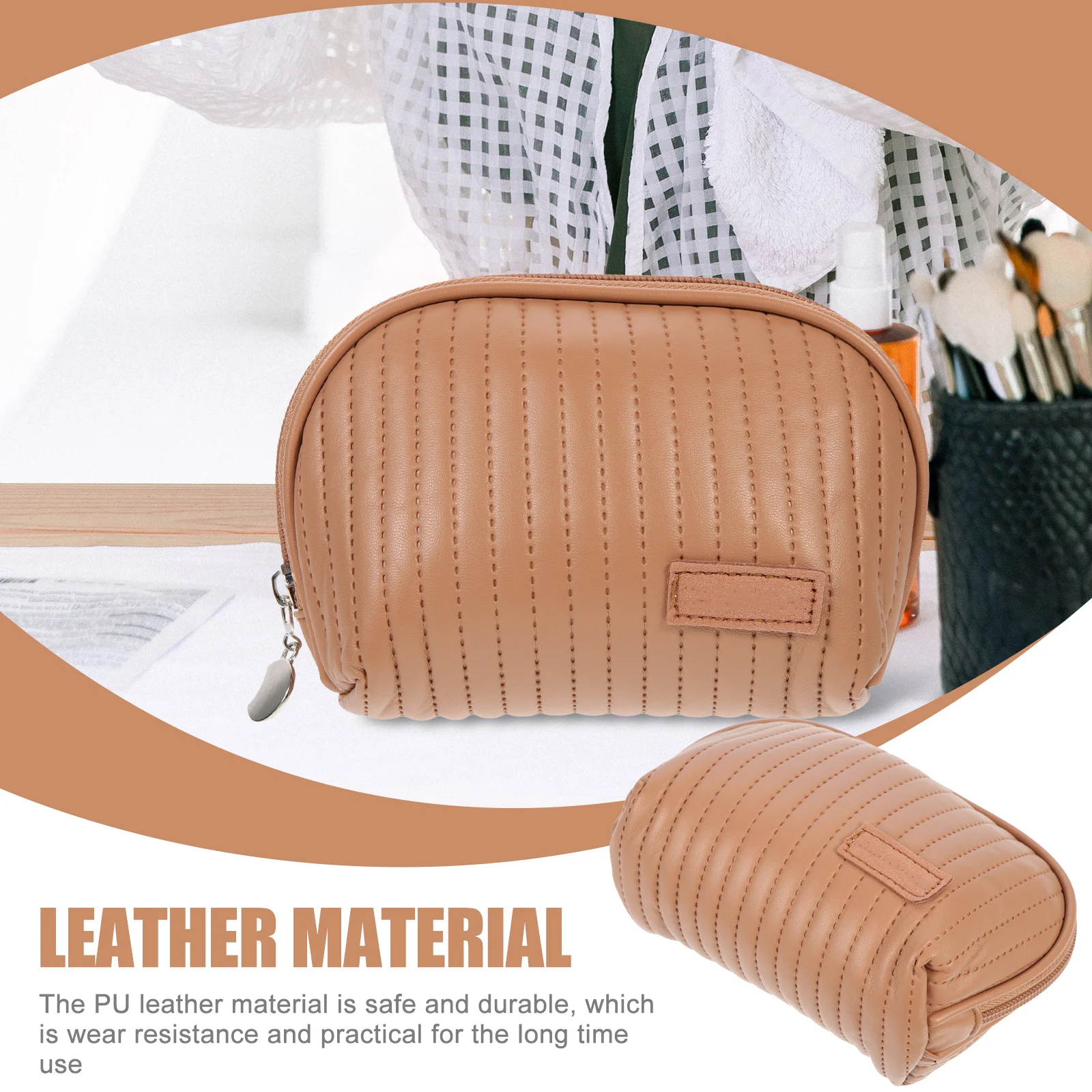 1pcs Small Travel Makeup Pu Organizer Portable Toiletry Storage Wash Bag For Women Girls Makeup Pouch