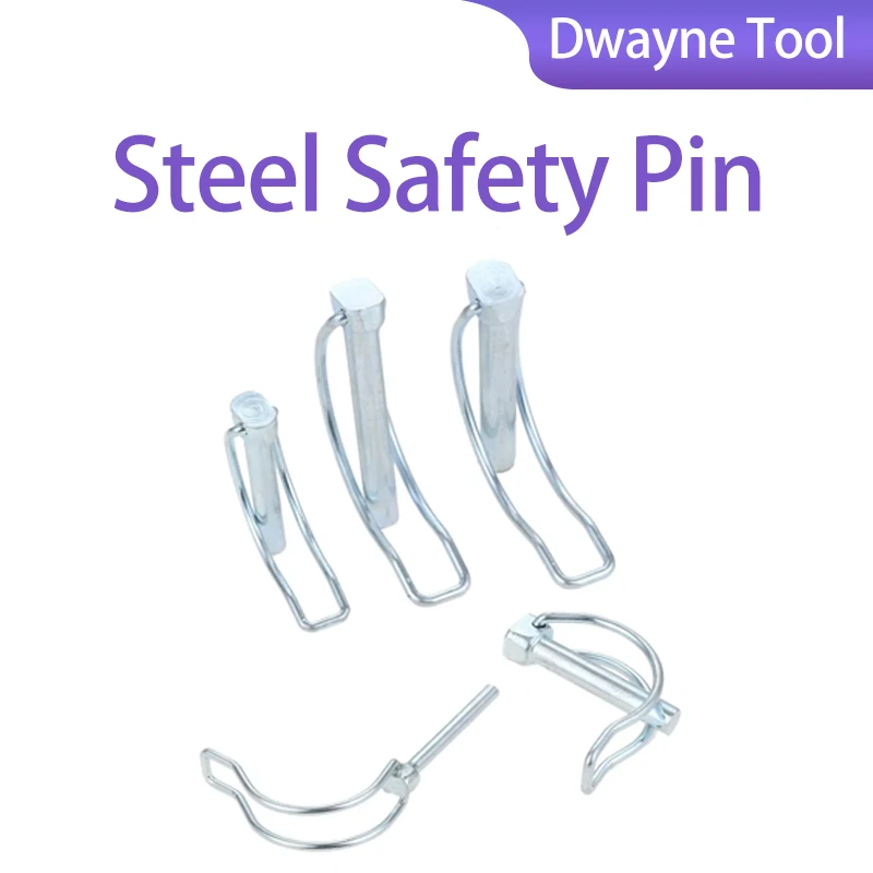 Pair Steel Safety Pin Quick Release Fastener (with Clip) - M4.5 M8 M10 M11 D Pin M Nail for Trailer Carriage Bike RV, 2/4/5pcs