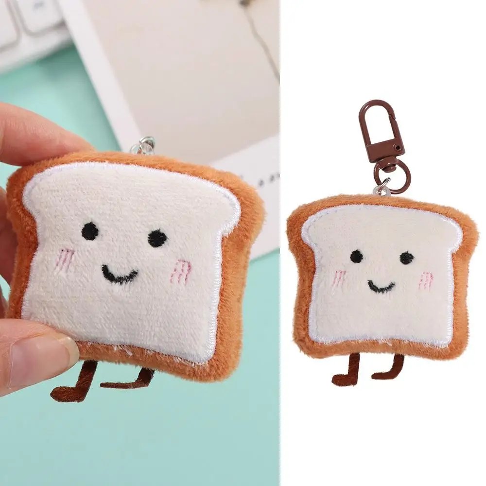 Ins Toast Bread Plush Bread Keychain Charm Keychain Cute Key Chain Kawaii Bear Bread Keyring Children's Kids
