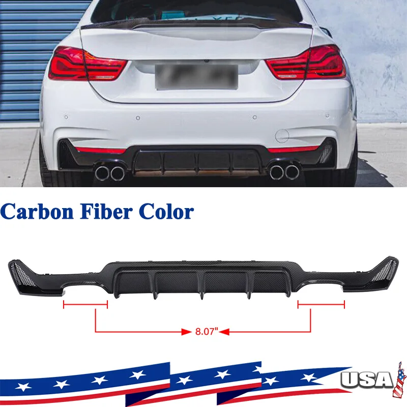 الناشر الخلفي الشفاه ألياف الكربون نظرة ل 2014-2020 BMW 4 سلسلة F32/F33/F36 420i 428i 430i 435i 440i M الرياضة شفة ممتصة للصدمات الخلفية #1