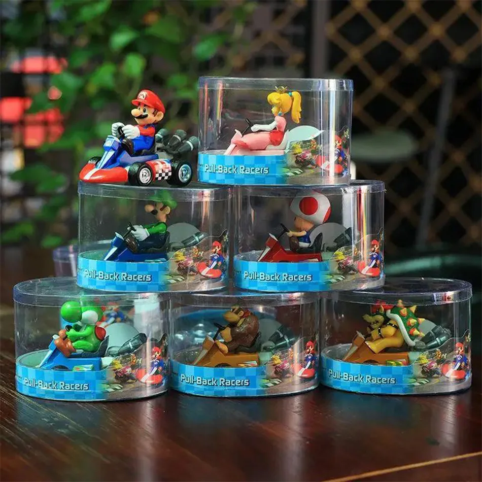 سوبر ماريو بروس الكارتينج لويجي العربة الأميرة الخوخ يوشي العلجوم ألعاب شخصيات الحركة التراجع سيارة أنيمي لعبة دمية هدايا للأطفال #3