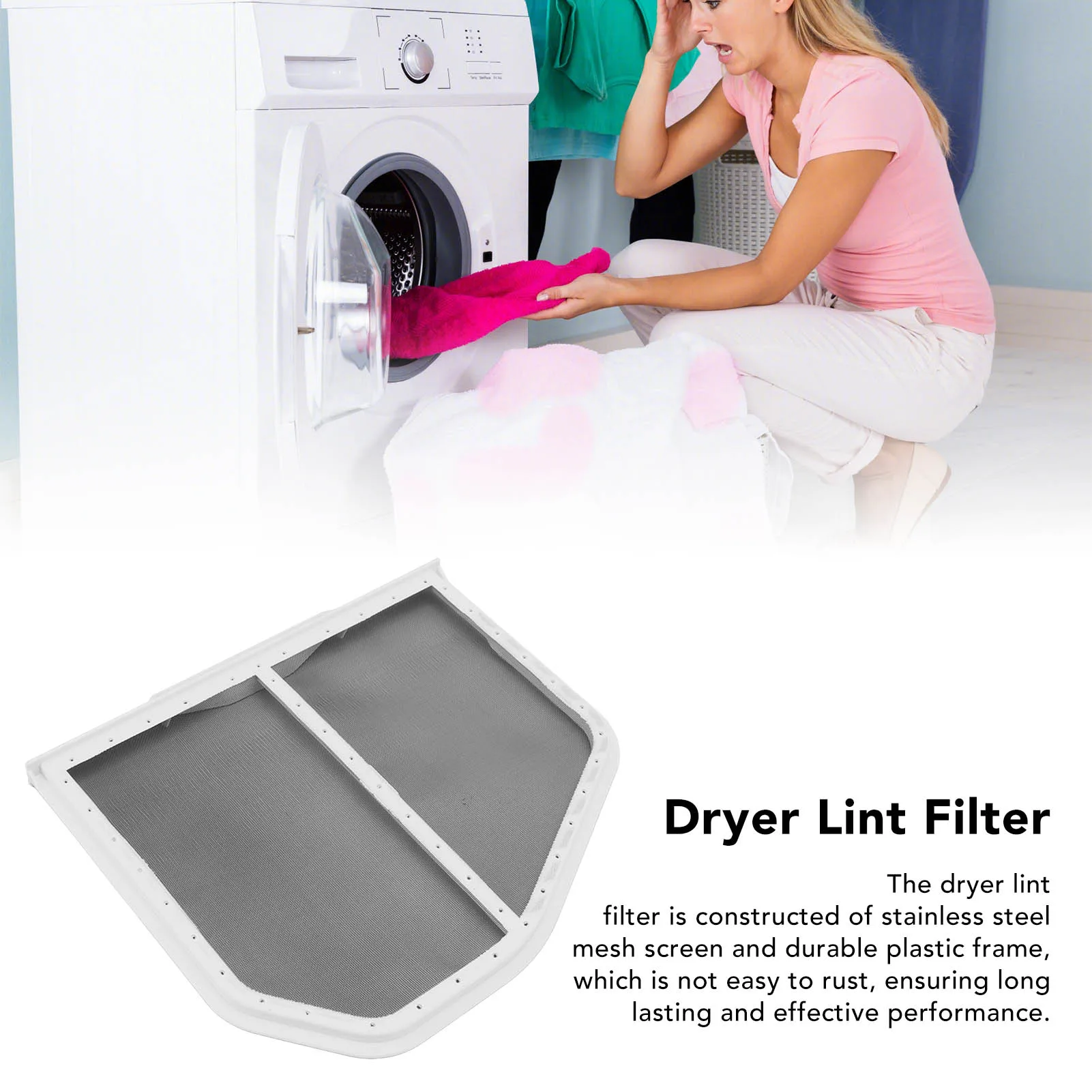 Reemplazo de filtro de pantalla de pelusa de secador, aumento estable de flujo de aire, filtro de pelusa, Reduce el tiempo de secado, antioxidante para máquina de secado