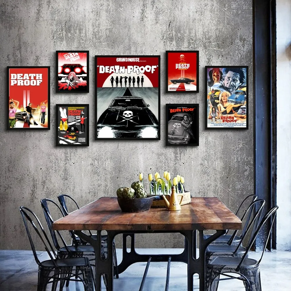 Film Death Proof Action Classic Vintage Posters Decoracion Painting Wall Art White Kraft Paper Kawaii Room Decor