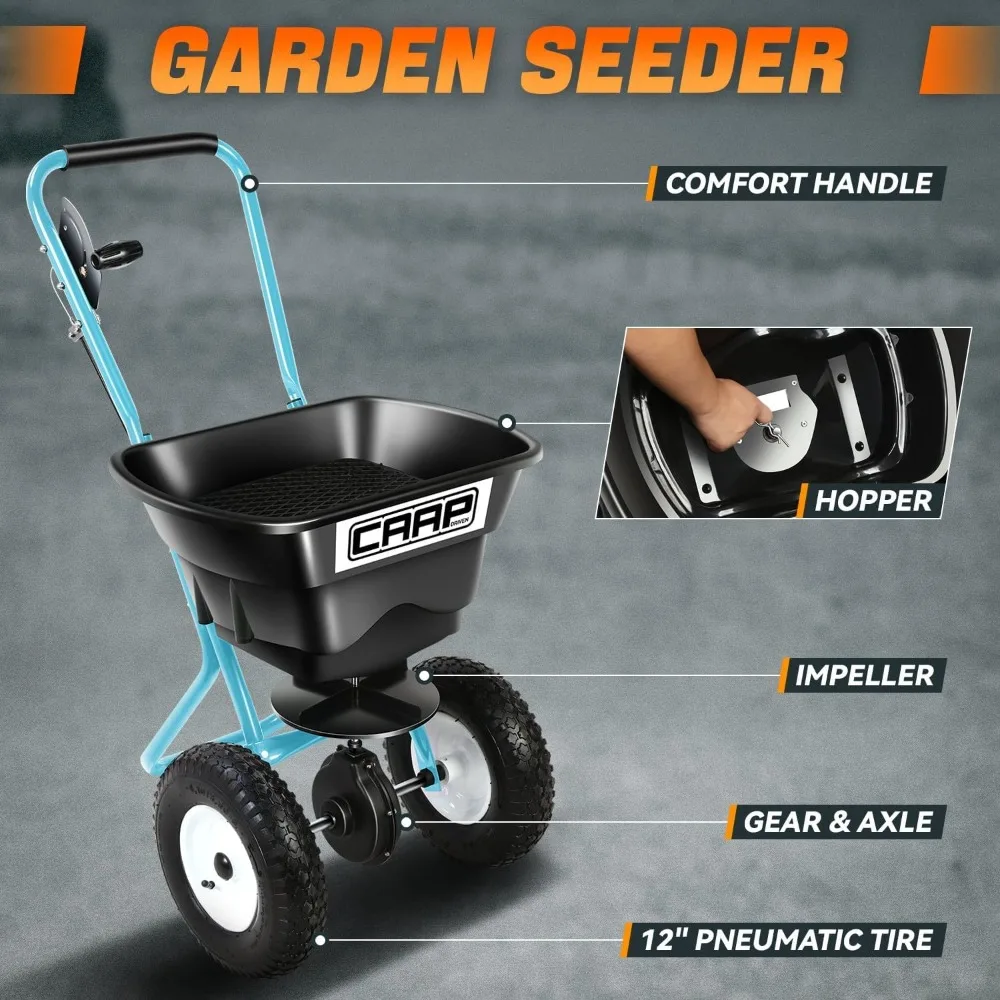 80 lb. Capacity Walk-Behind Lawn/Garden Broadcast Spreader for Seed, Salt, Fertilizer CAAP-TOLS-SPD-TB