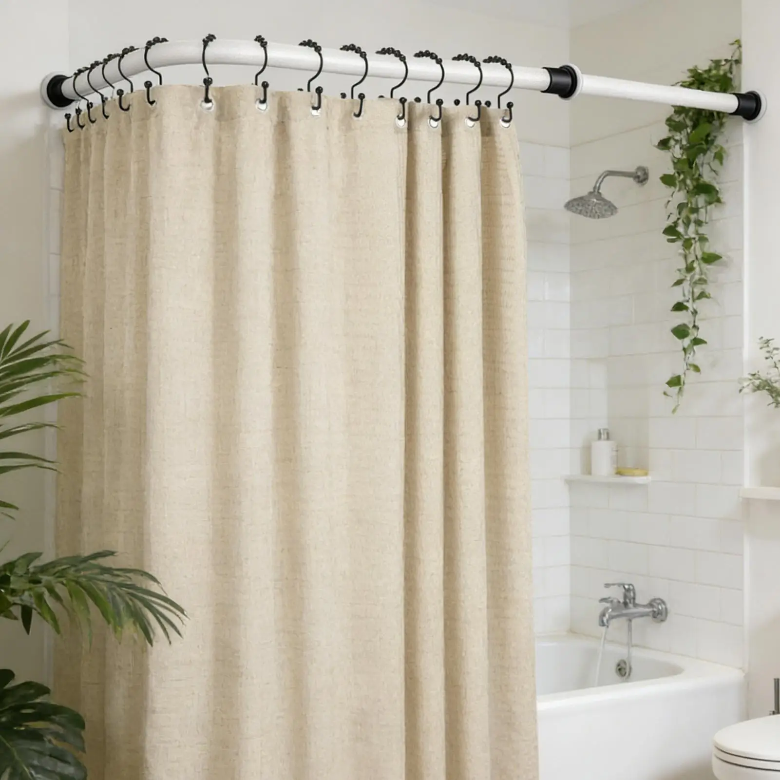 Shower Hooks 12 Pieces Double Glide Drapery Hanger Shower Rod Rings For Home Window Closet Bathroom Hotel Dorm Gym