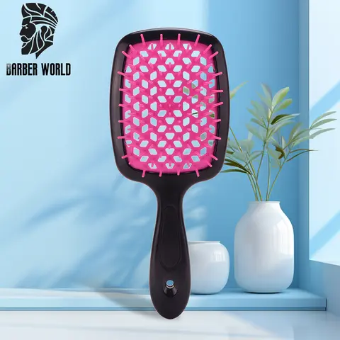 에어 쿠션 빗 얽힌 머리 빗 헤어 브러시 마사지 정전기 방지 속이 빈 젖은 곱슬 머리 브러쉬 이발사 스타일링 도구