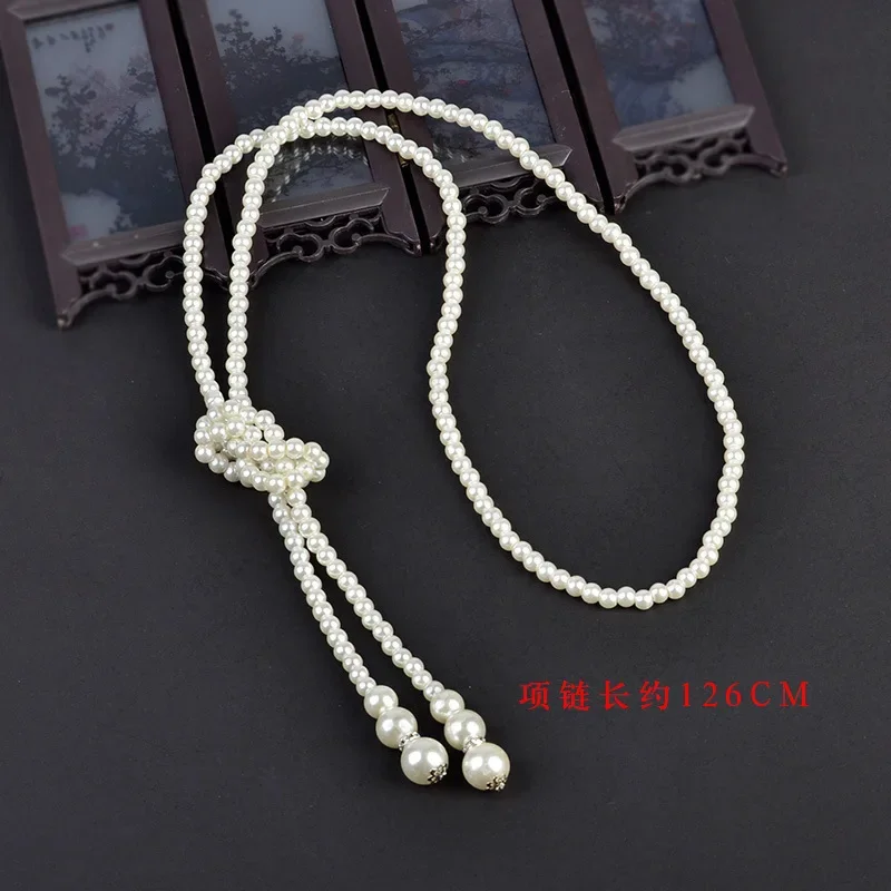 Frauen 1920er Jahre Perlen Halskette Mode Faux Perlen Gatsby Zubehör Vintage Kostüm Schmuck Creme Collares Para Mujer Für Frauen – Detail 10
