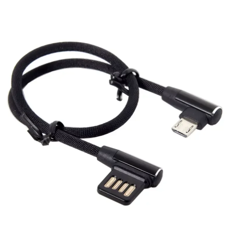 for U2-114 Micro USB Charging Cable V8 Data Cable 90 Degree Double Elbow for Mobile Phone Tablet