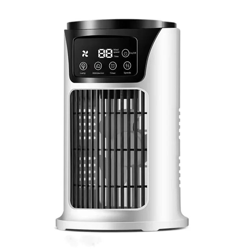 

Мини-кондиционер ABVI, 6-скоростной настольный вентилятор с охлаждением воздуха, 7 цветов LED-подсветки и функцией таймера