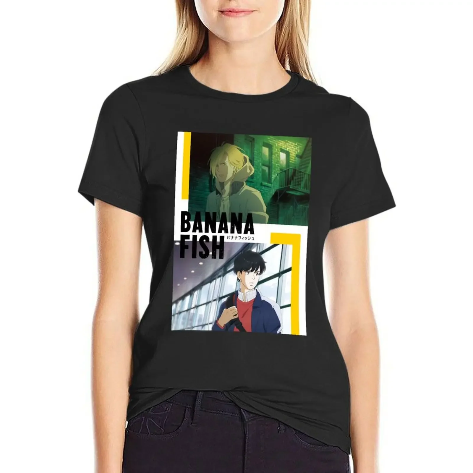 

BANANA FISH poster cover design T-Shirt customizeds funny anime clothes animal prinfor fashion woman blouse 2025