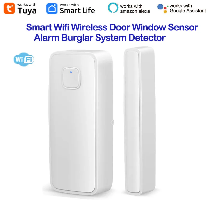 TUYA สมาร์ท Wifi ไร้สายประตู Magnetic Sensor ALARM Anti-Theft ระบบเครื่องตรวจจับเครื่องตรวจจับ WIFI ประตูแม่เหล็ก APP ALARM