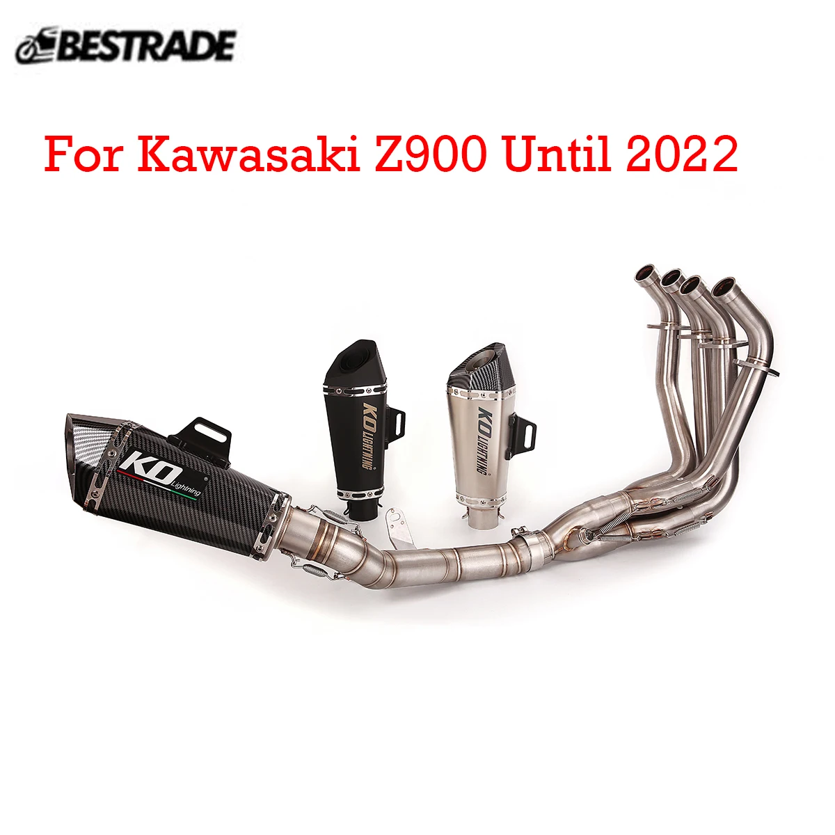 For Kawasaki Z900 SE E Until 2022 51mm Muffler Exhaust System Front Middle Link Pipe Escape Tube Stainless Steel Baffler