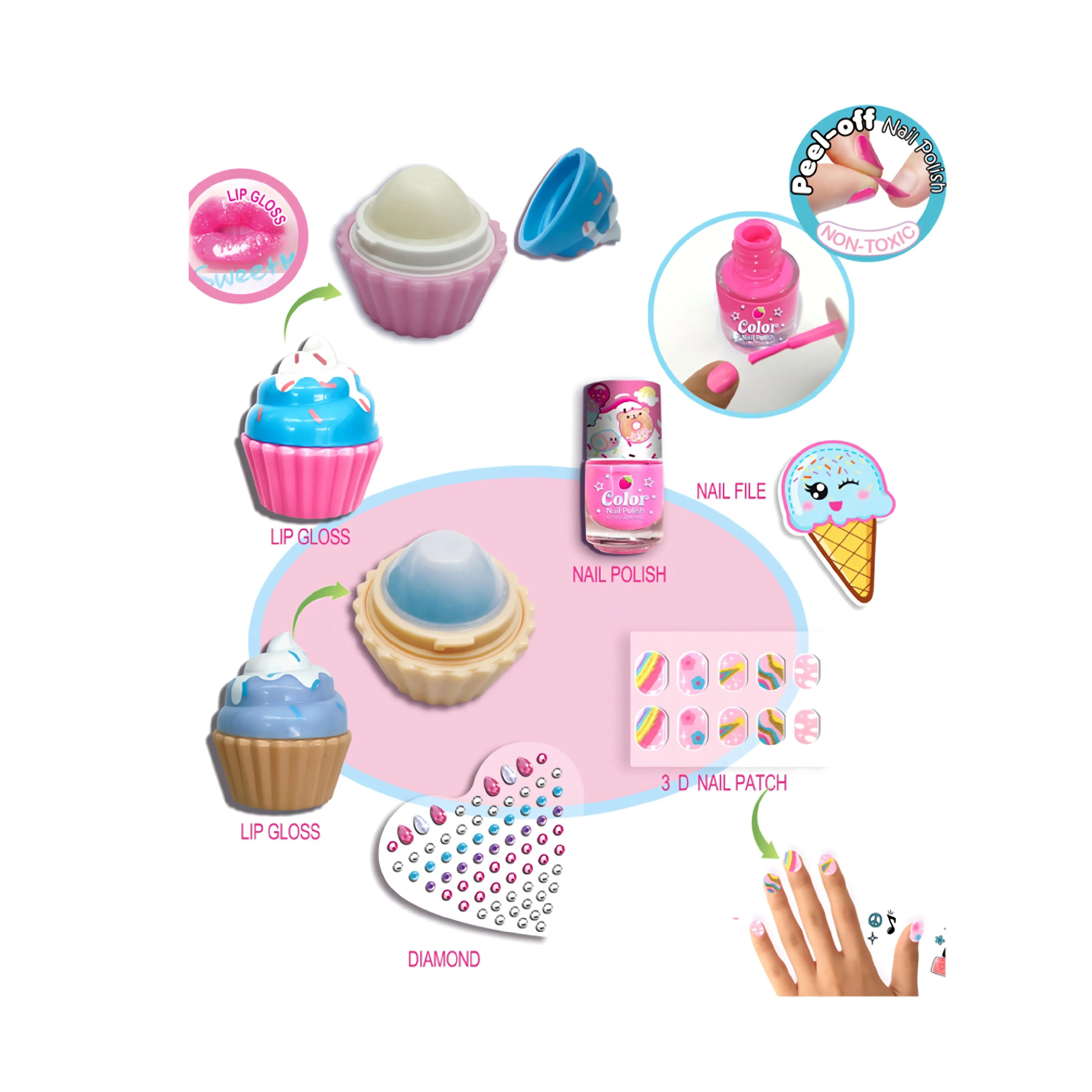 2024 Kids Makeup Set Glitz Makeup Sets Nail Polish Girls Toys