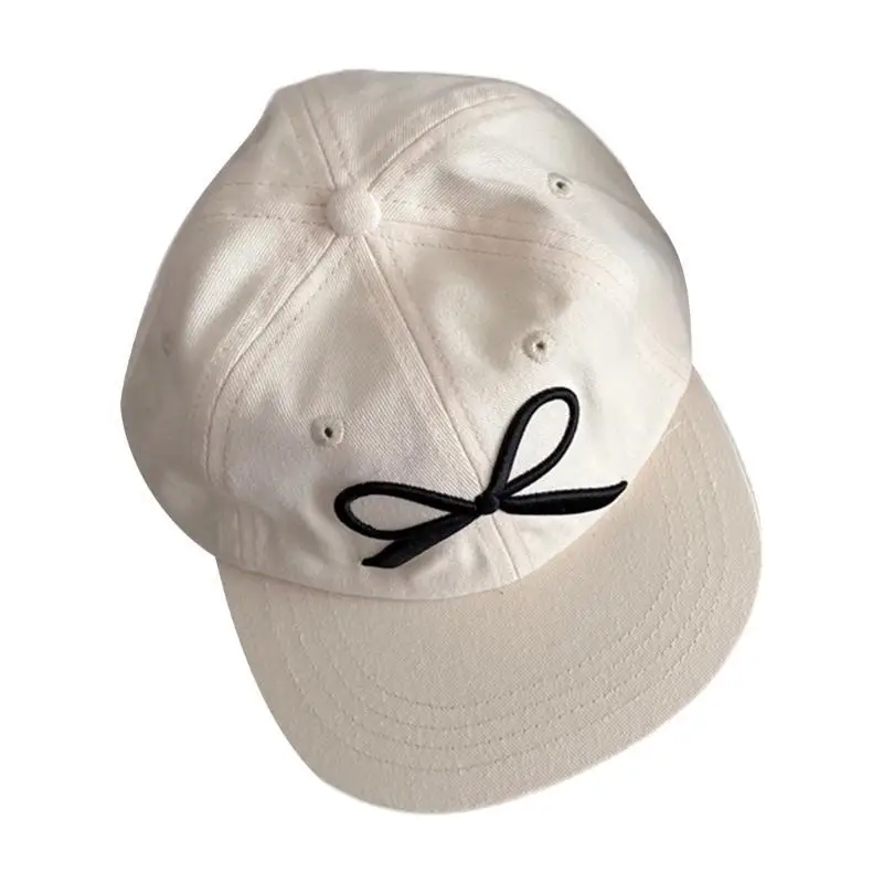 

39BB Sunproof Baseball Caps Embroidery Bowknot Duckbill Hat for Travel Adult Outdoor Adjustable Visors Cycling Hiking Hat