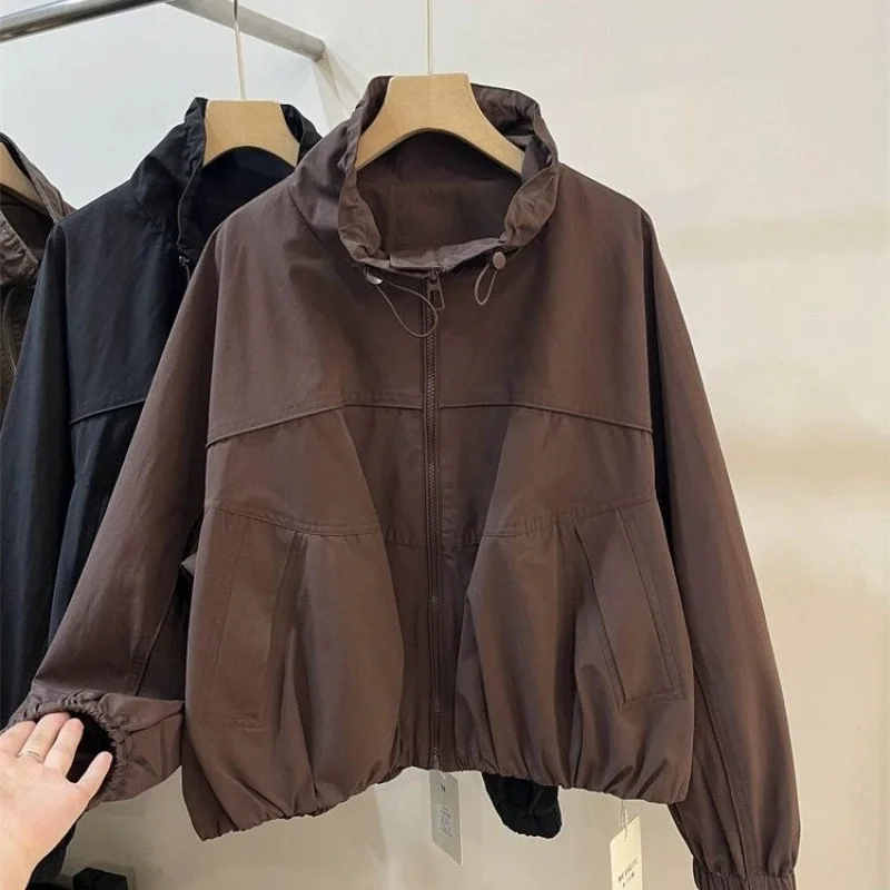

Autumn New Women's Jackets Female Short Jacket Zipper Casual Coat Long Sleeves All-match Streetwear Windbreaker Outwear