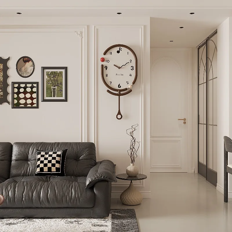 

Art Mural Living Room Clock Wall Modern Metal Wall Art Design Fashion Wall Clocks Restaurant Xenomorph Horloge Room Decorations