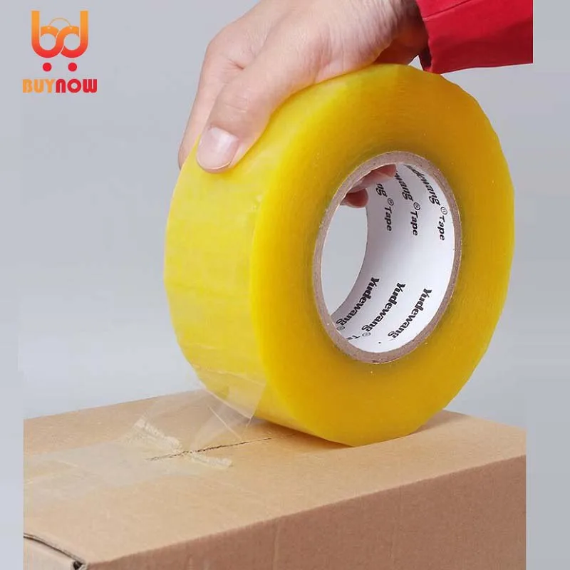 Manufacturer Supply High Viscosity Transparent Yellow Self-Adhesive Tape with 4.2cm Width for Express Packing and Sealing