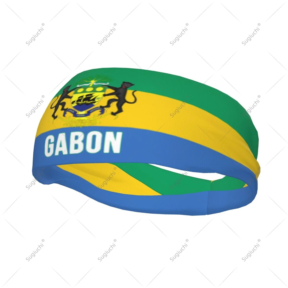 

Эластичные широкие повязки на голову с флагом Габона для мужчин и женщин, для йоги, фитнеса, тенниса, бега, занятий в спортзале