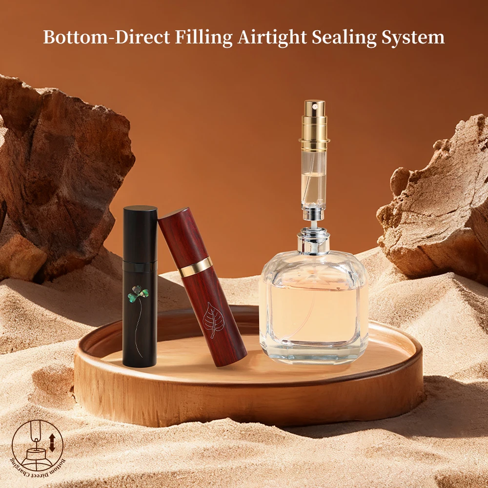 

5 мл деревянный мини-дозатор для духов с нижним наполнением, флаконы-распылители для духов, многоразовый распылитель для духов, портативный контейнер для жидкости, бутылка