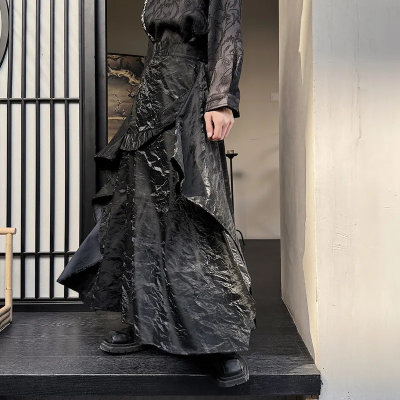 

Early Spring New Chinese Sle Floral Pleated Skirt Pants ex Casual Loose Leggings Vintage Japanese Sle Leisure Trousers