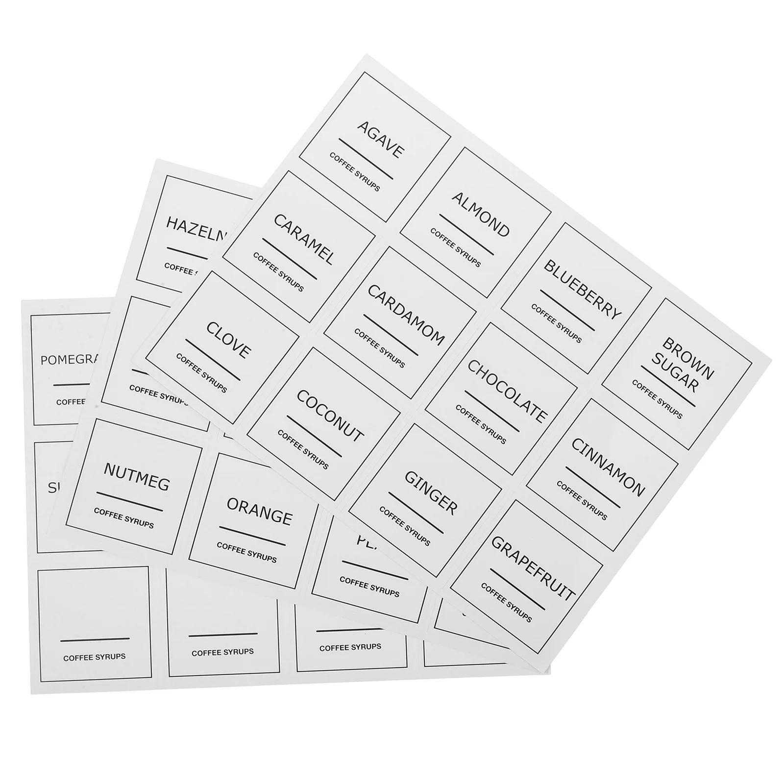 

2.5 Inch Coffee Syrup Labels 36 Pack Waterproof PVC Stickers For Jars Adhesive Removable Coffee Station Essentials Coffee Bar