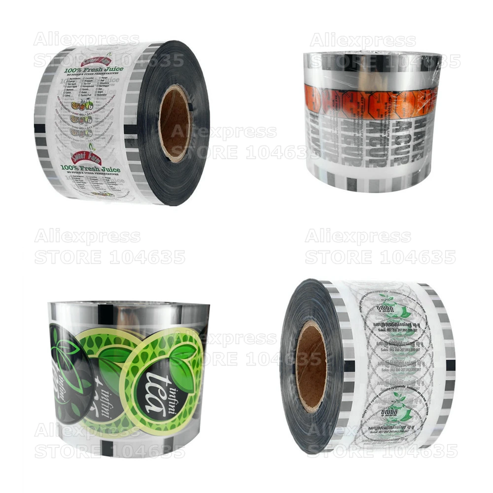 EFREN Cup Sealer Film 95 mm (3.74\'\') Tea Cup Sealing Film Milk Tea Bubble Boba Sealing Film Roll LOGO CUSTOMIZED