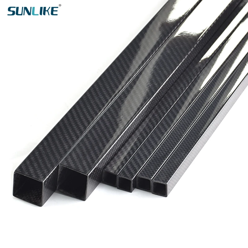 

2Pcs 500MM Long 3K Carbon Fiber Square Tube OD 35MM 36MM 40MM Plain Weave Twill Spray Paint Bright Surface Roll Carbon Tube