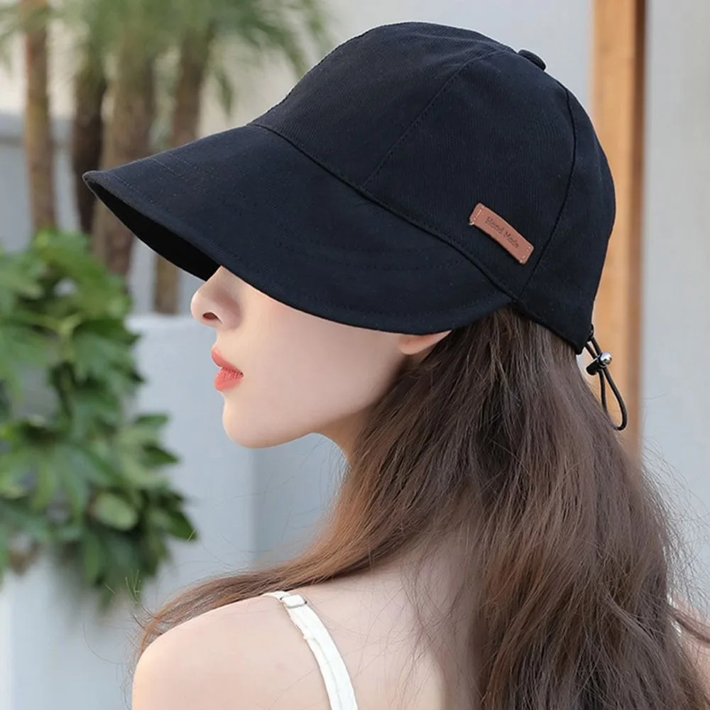 Foldable Wide Brim Sun Hat Drawstring Adjustable Caps for Men Women Beach Hats Summer Quick-drying Visors Fisherman Cap