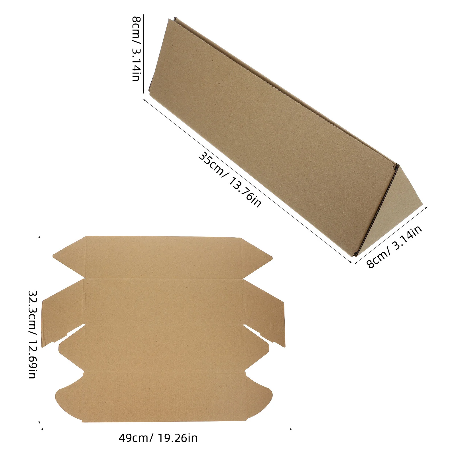 10 Pcs Carton Paper Tube Artwork Poster Tubes for Mailing Bulk Small Shipping Boxes Khaki Documents Storage Carrying Travel