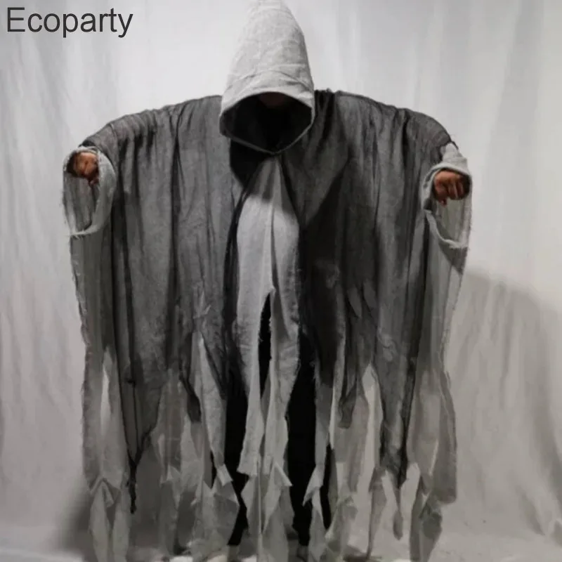 2025 ♥   جديد أزياء الهالوين شبح ديمينتورز التأثيرية للرجال والنساء على الطراز القوطي الكسول الممزق بقلنسوة قبعات بوريم يوم الموتى ☆ ★